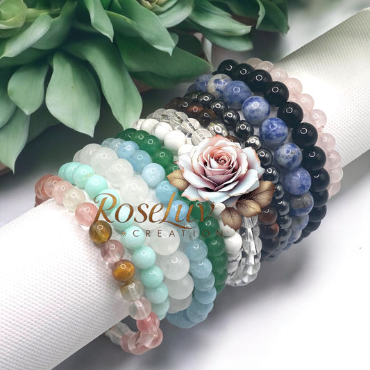 Bracelet Billes de pierre simple
